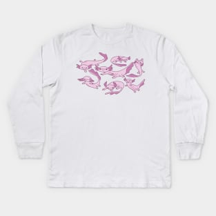 axolotl party Kids Long Sleeve T-Shirt